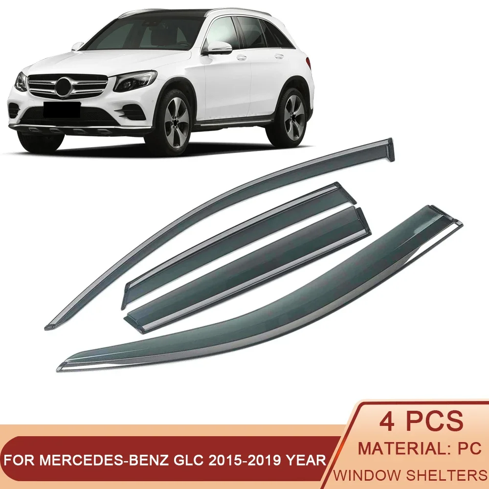 

For Mercedes-Benz GLC X253 GLC Coupe C253 2015-2023 Car Window Sun Rain Shade Visors Shield Shelter Protector Cover Trim Frame