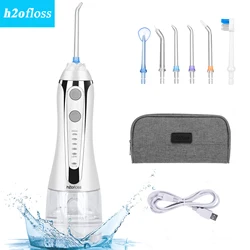 H2ofloss irrigador bucal potente, limpiador Dental portátil de agua, recargable, Limpieza de dientes para el hogar y viajes, impermeable con bolsa