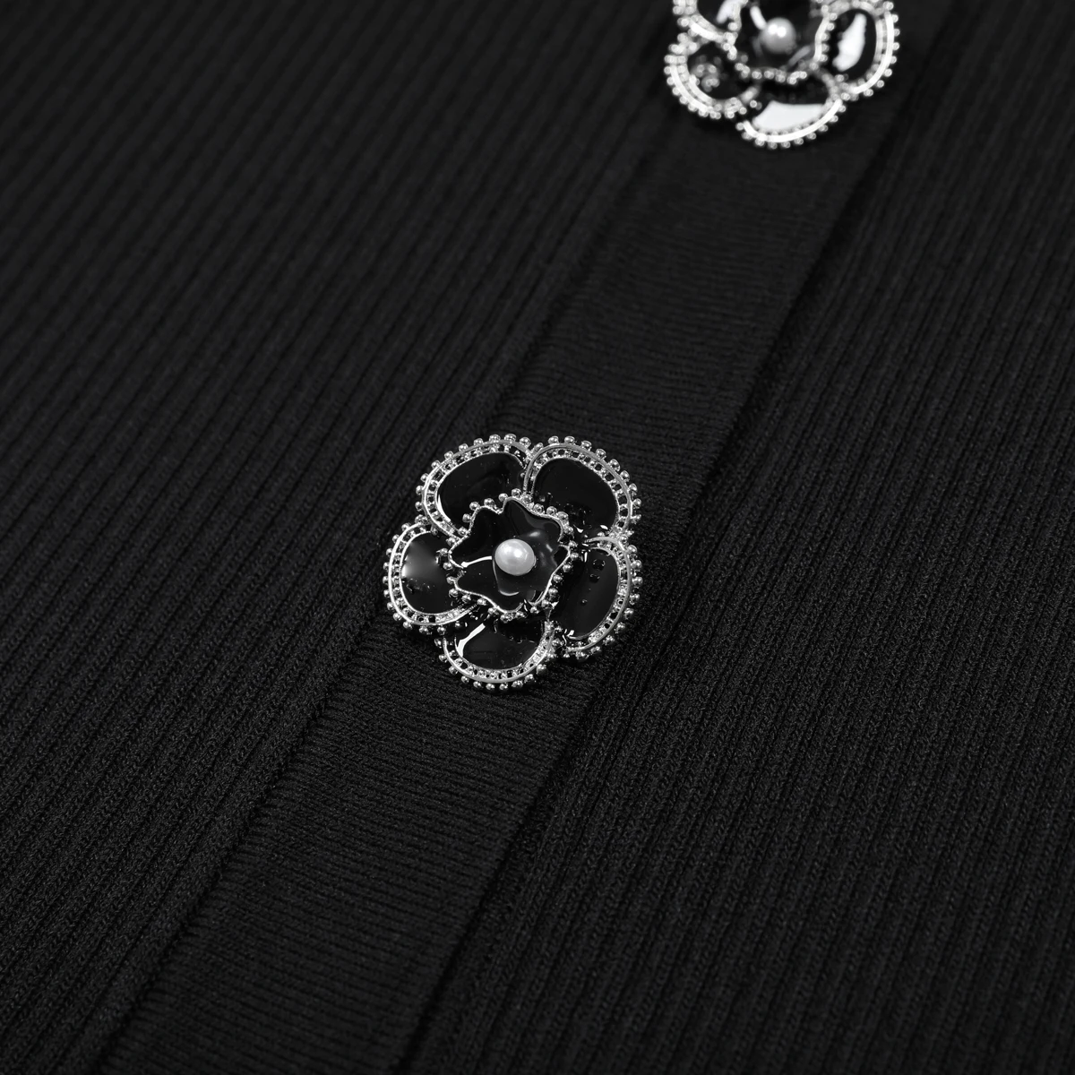 Primavera y otoño nueva moda de alta calidad camisa de punto con botones de flores cuello de manga larga cárdigan de lana para mujer abrigo superior