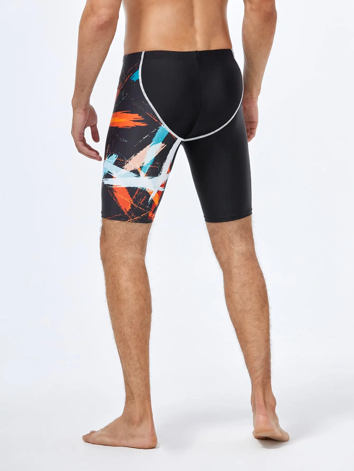 Adult Men's Tight Fitting Training, Sports and Leisure, Reducing Resistance Swimming Trunks