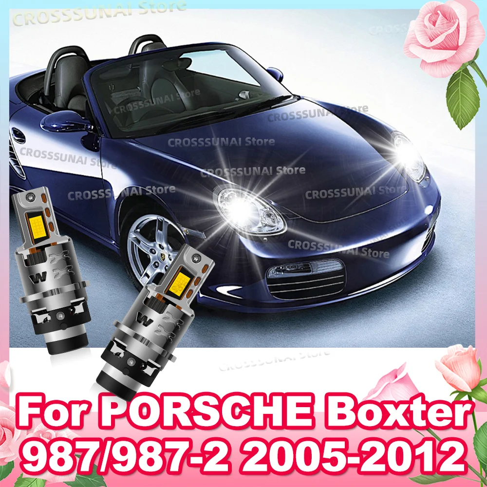 LED Headlights Canbus 1:1 HID Xenon Auto Lamp 50000LM Turbo LED Bulb For PORSCHE Boxter 987 2005-2012 2007 2008 2009 2010 2011
