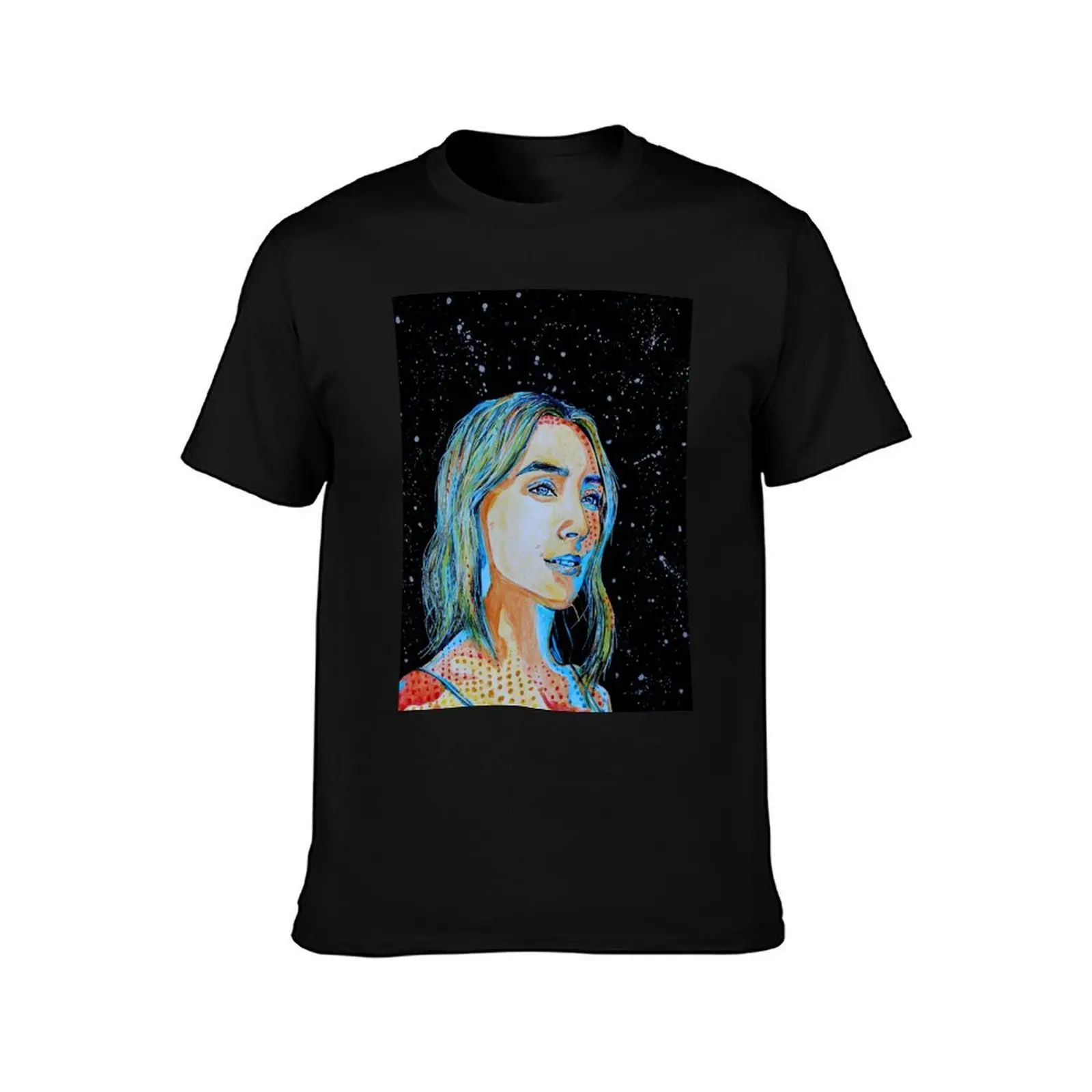 Saoirse Ronan comics style T-Shirt Soft Touch Basic Cotton T-Shirt