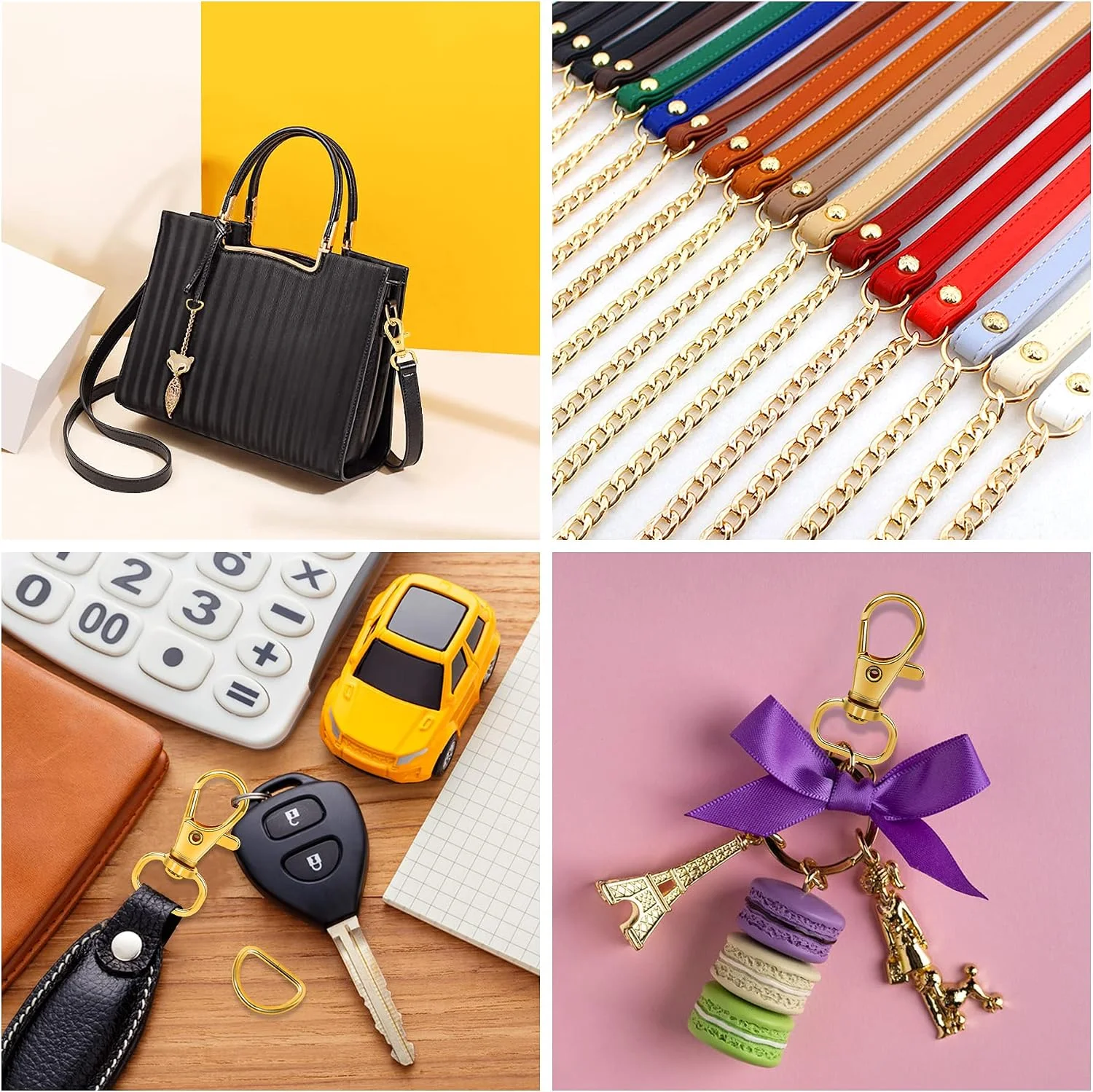 15/25/50 Sets Keychain Clip Hooks with D Rings