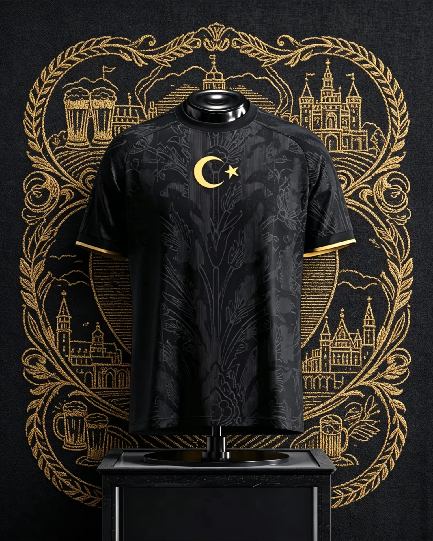 2026 Türkei Fußball-Fan-Trikot Schwarz und Rot Sonderedition 26-27, Leichtgewichtig, Atmungsaktiv, Sportbekleidung, Sommer-T-Shirt für Herren