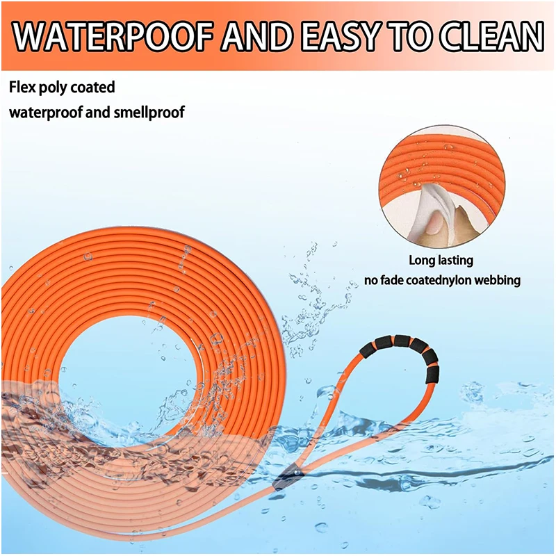 Waterproof Dog Leash Durable Outdoor Training Recall Long Lead 5FT 10 FT 20FT 30FT Great for Training Beach Yard Play