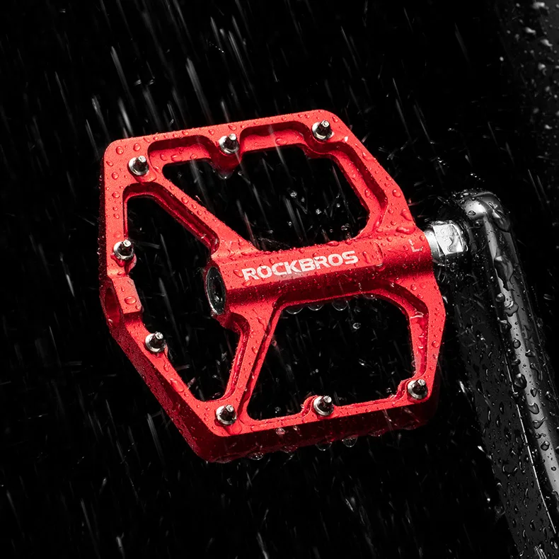 ROCKBROS Bike Pedale Aluminium Legierung Anti-slip Fahrrad Pedale Ultraleicht Versiegelt Lager einteiliges MTB Road Berg Radfahren pedal – Detail 7