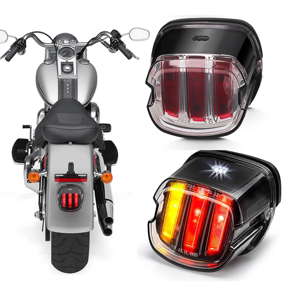 Motorcycle Red LED Brake Tail Light License Plate Rear Lamp For Harley Dyna Fat Boy Softail Sportster XL Road King Electra Glide