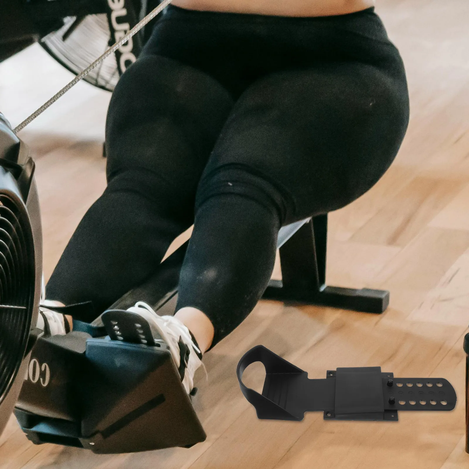 

Adjustable Foot Pedal Fitness Machine for Rowing Exercise Anti-Skid Portable Exerciser Black Parts Travel Full