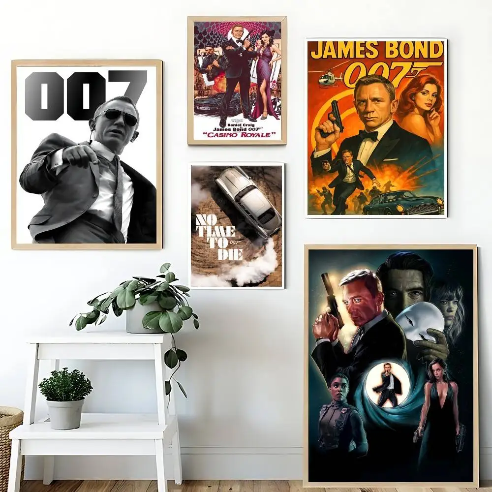 Cool J-James Bond Poster Home Decor Poster Paper Print For Living Room Bedroom Entryway Bar Cafe Wall Art Painting