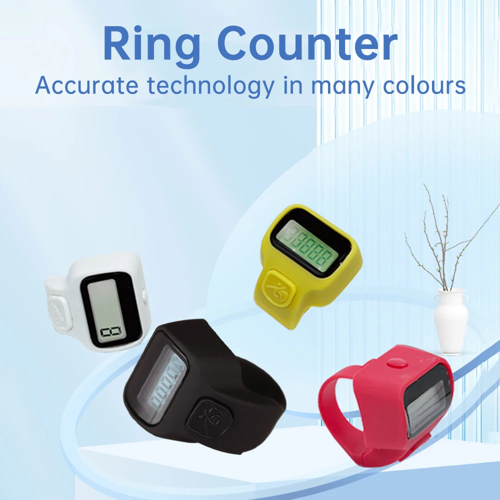 LED Counter Electronic Finger Clicker Smart Ring Click Lap Counter Event Clicker Finger Counters Golf Lap Counting 5 Digital