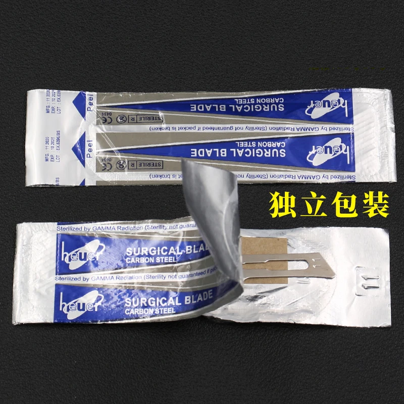 使い捨て手術用刃番号 11、いいえ。 15 ラウンド工業用チゼルトリミングフィルムカッターステンレス鋼シャンク炭素鋼