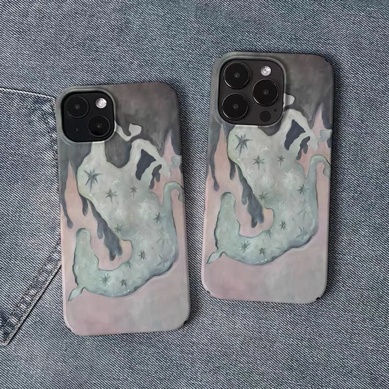 

Ins Dark Pink White Horse Falls Case for IPHONE 17 16 ProMax 15 14 Plus 13 12 MINI 11 PRO 16Plus XR XS MAX Acrylic Phone Cover