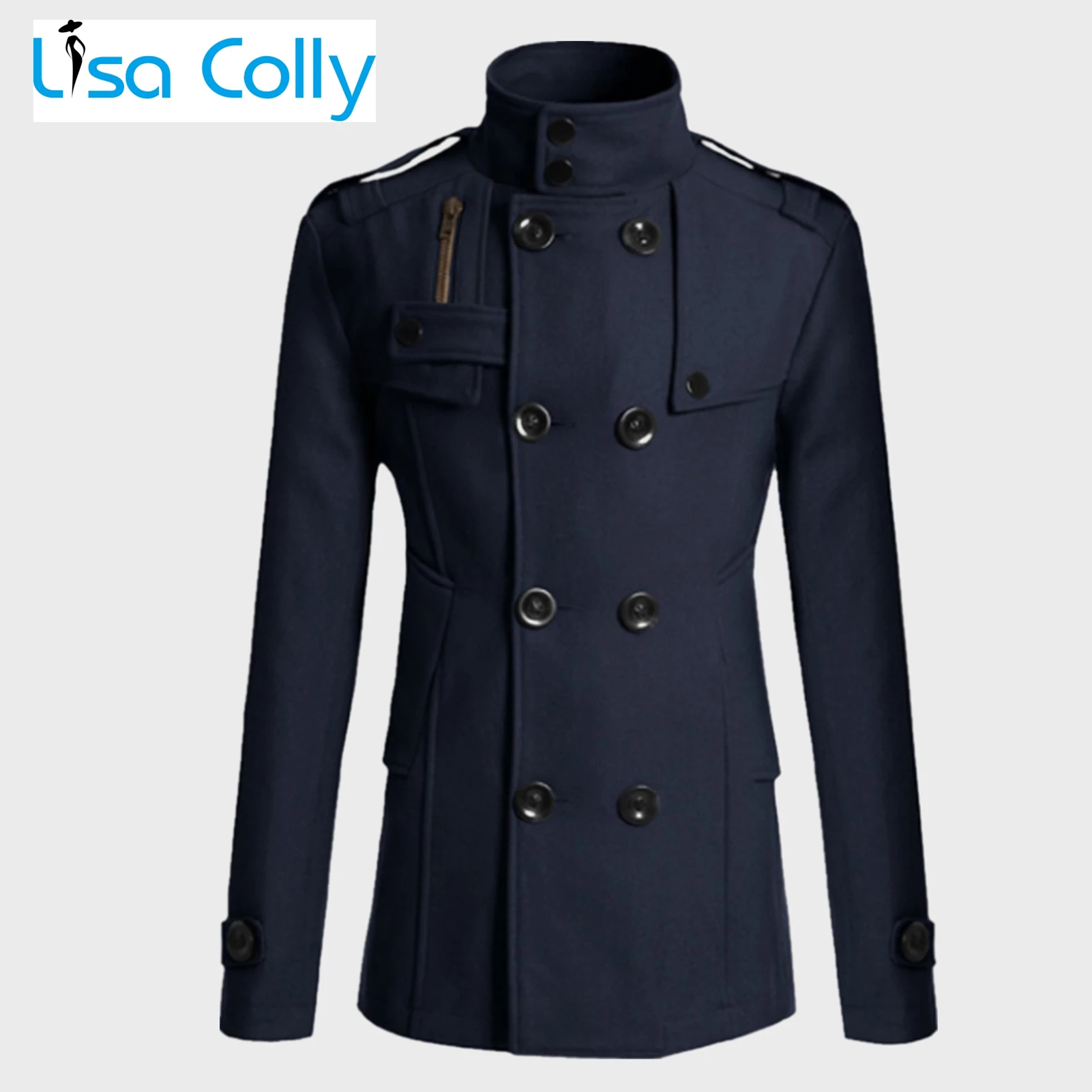 Men's UK Spring Autumn Overcoat Outwear Windbreaker Trench Coat Solid Color Long Sleeve Double-breasted Business Jacket