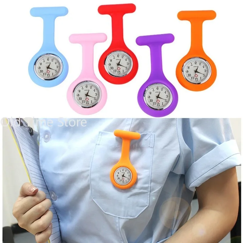 Relojes de bolsillo de moda, reloj de enfermera de silicona con batería, relojes médicos Unisex, reloj