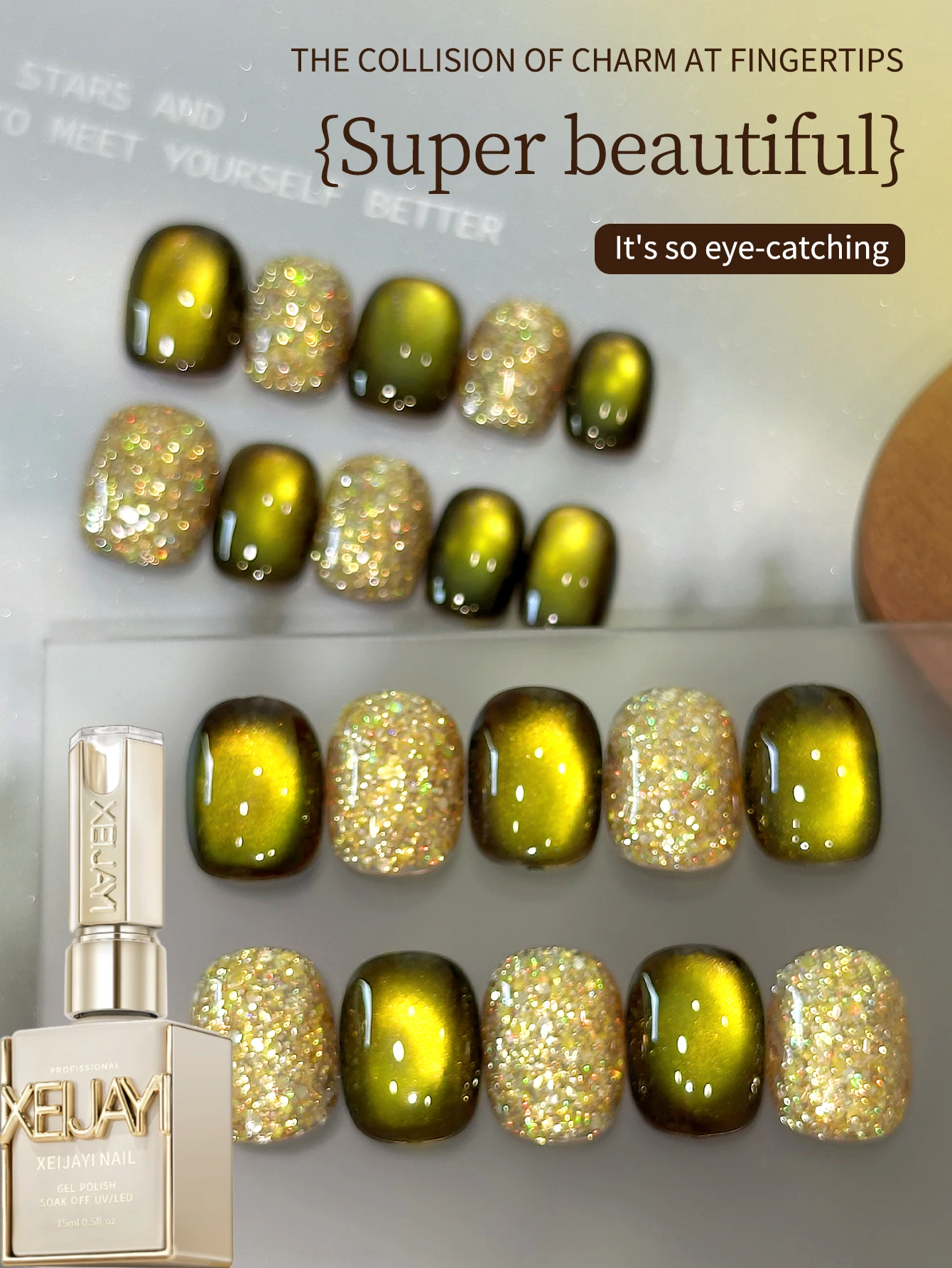 XEIJAYI 2Pcs 15ml Yellow Gel Nail Polish Set,UV LED Soaking Nail Gel, Semi-Permanent, DIY Salon Quality Nail Art Gel