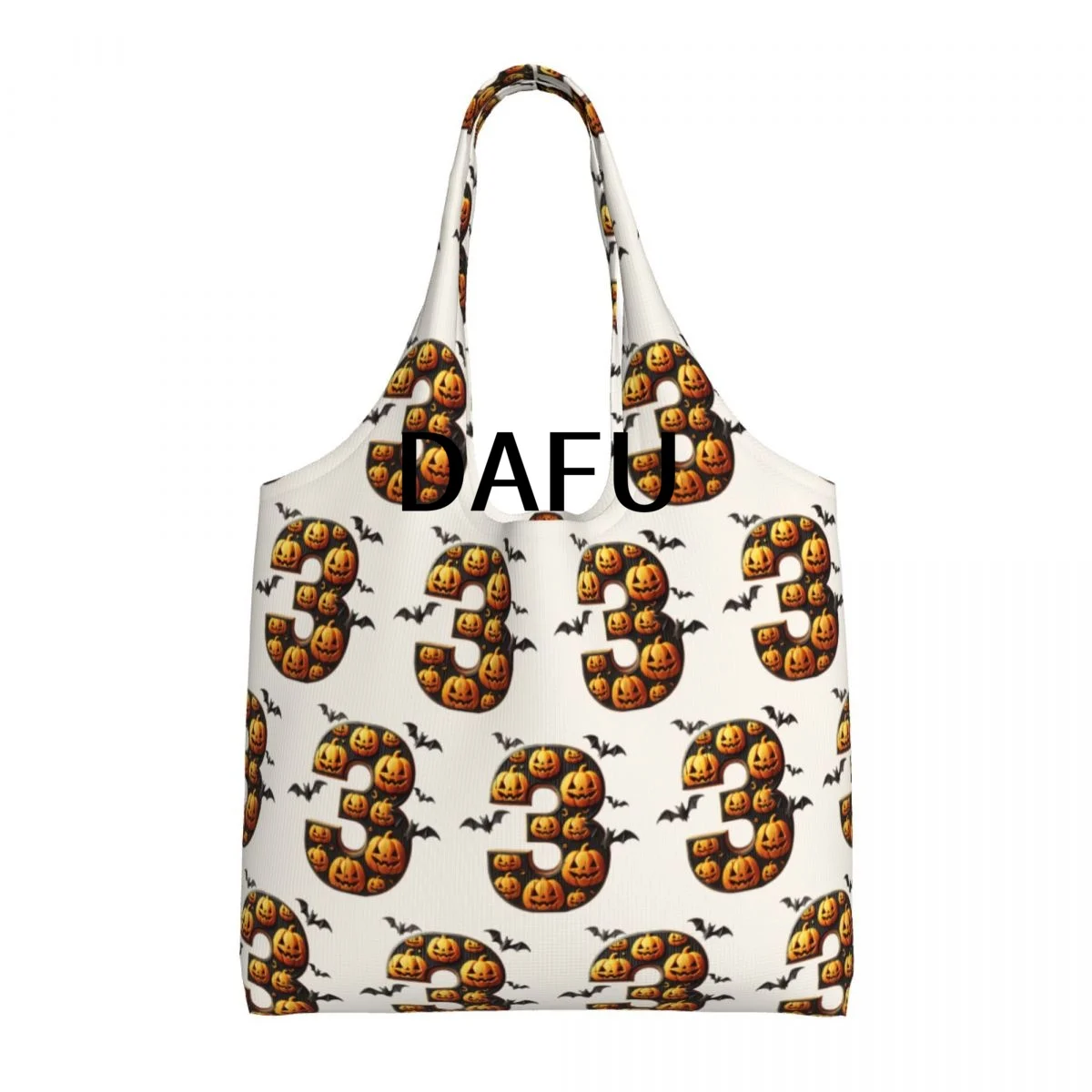 

Batty Pumpkin Number 3 Funny Halloween Bat Pumpkin Tote Bag for Women - Gothic Canvas Shoulder Bag Shopping Commute Party