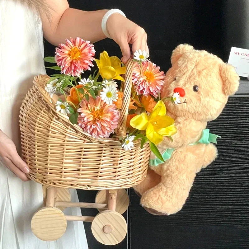 Assento de carrinho de andador de vime