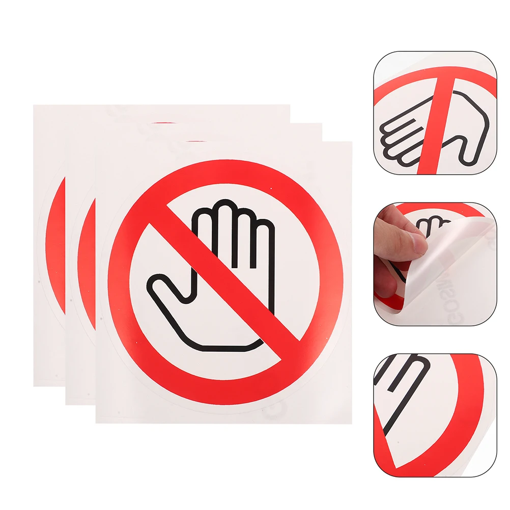 10pcs Do Not Touch Warning Stickers Safety Label Decal Adhesive Security Sign For Factory Construction Machine Wall Glass Metal