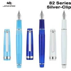 JINHAO 82 Fountain Pen Transparency Acrylic Pen Spin Silver EF F Nib Business Office School Supplies Writing Ink Pen Stationery