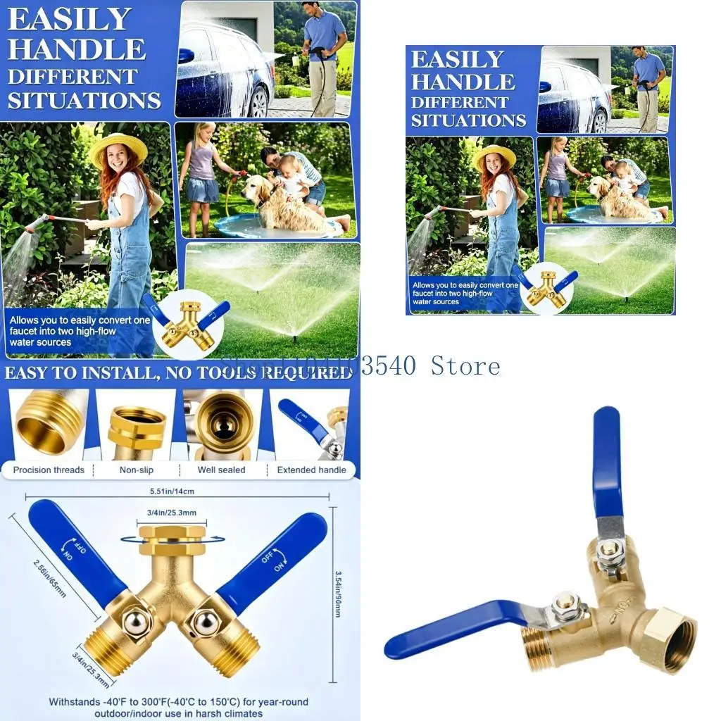02DC 2 Way Hose Connector with High Flows Capacity & Durability for Watering Systems