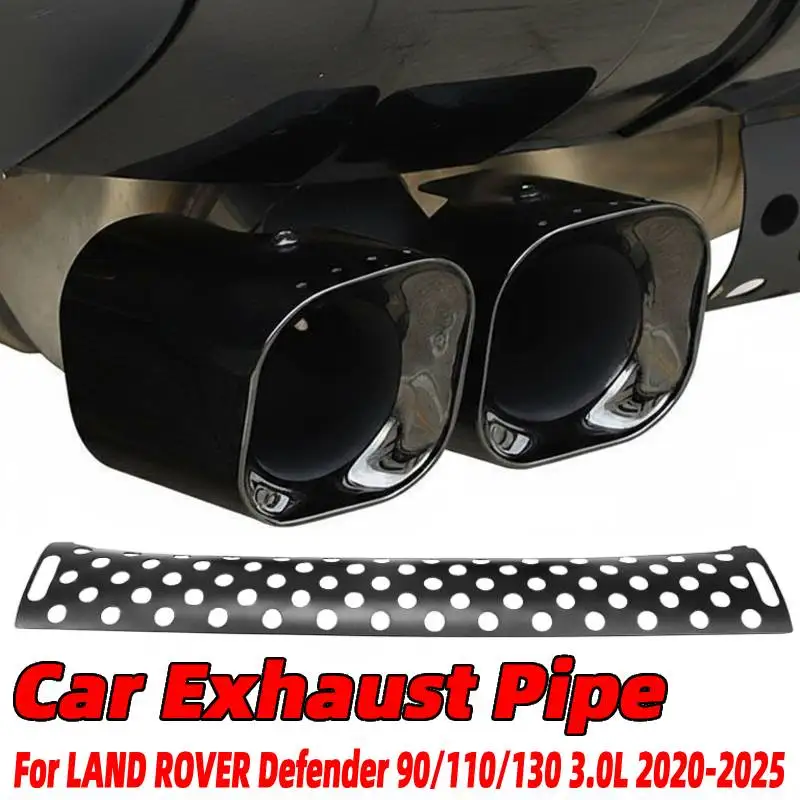 

Комплект накладки на заднюю выхлопную крышку автомобиля из нержавеющей стали, двойные насадки на выхлопную трубу для Land Rover Defender 90/110/130 20-25