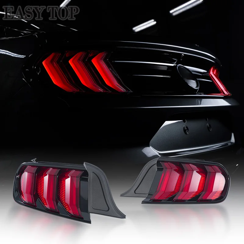 

Red Cover Tail Light EU Version Yellow Turn Signal Lamp For Ford Mustang 2015+