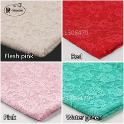 Tessuto di pizzo rosa elastico Tenda gonna in filato netto costume palcoscenico cerimonia di nozze RS986