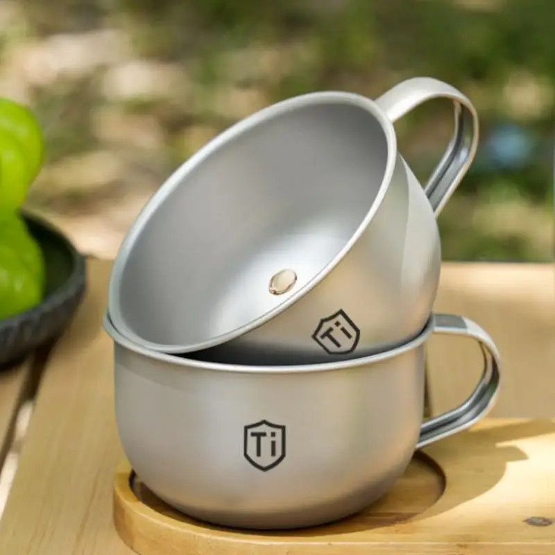 1/2 Stück Mini-Campingbecher aus Titanlegierung, tragbarer Tee- und Kaffeebecher für Outdoor-Küche, Bergsteigen, 80/220 ml