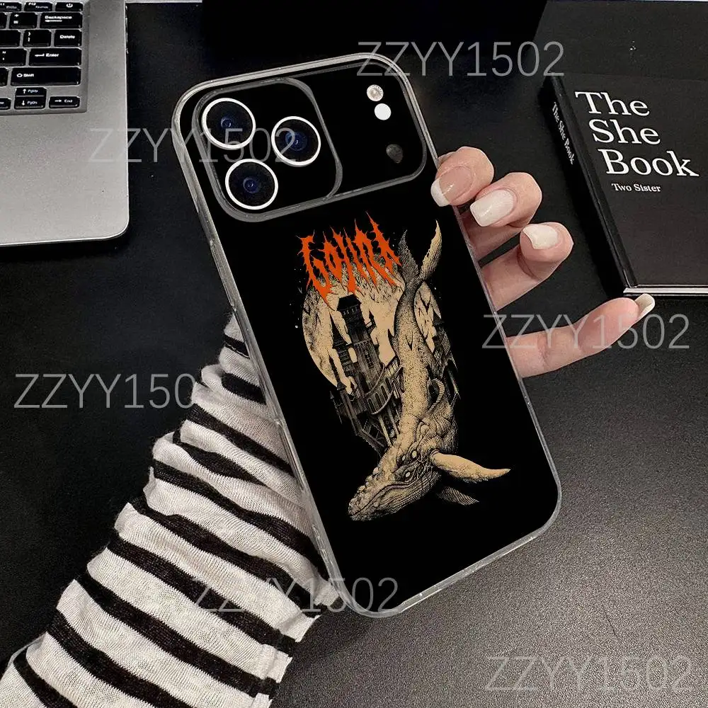 Coque de téléphone Band G-GojiraS Mea Culpa pour iPhone 17,16,15,14,13,12,11 Pro,Max,Plus,X,XS,XR,SE4,E Mini, transparente et souple