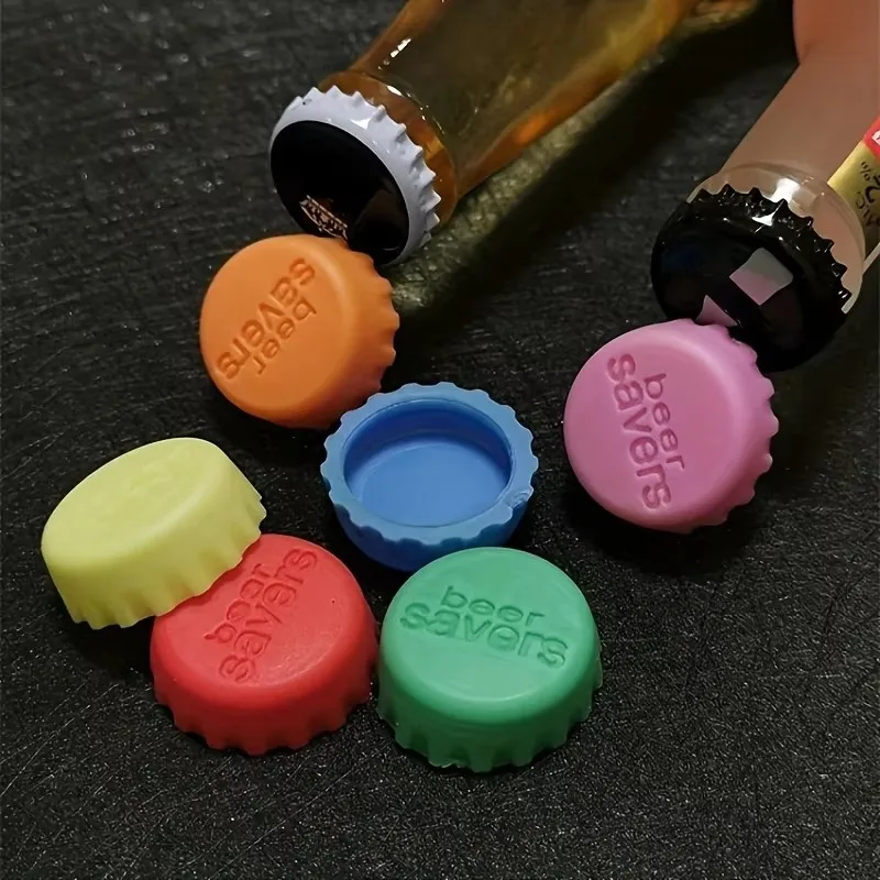 12-72Pcs Candy Colors Silicone Beer Bottle Caps Silicone Wine Bottle Caps Fresh-Keeping Caps Corktail Lid Reusable Bottle Cover