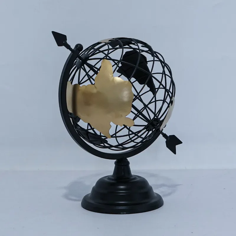 for Modern Simple Wind Globe Metal Material Hollow Ornament Creative Office Home Study Bookshelf Crafts