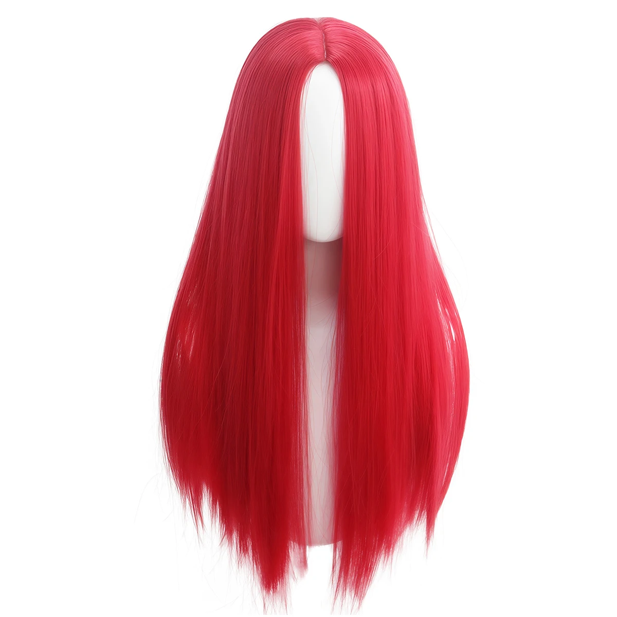 Bright Red Long Straight Synthetic Wig, Heat-Resistant Hairpiece for Cosplay, Halloween, Daily Fashion, and Costume Party Looks