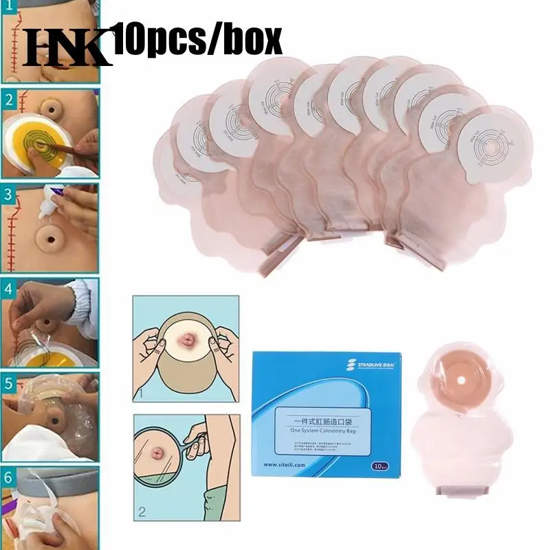 

10pcs/lot, Pediatric One-piece Drainable Colostomy Bag,Portable Sticky Closure,Carton Design For Kids, Odor-free Stoma Care Bags