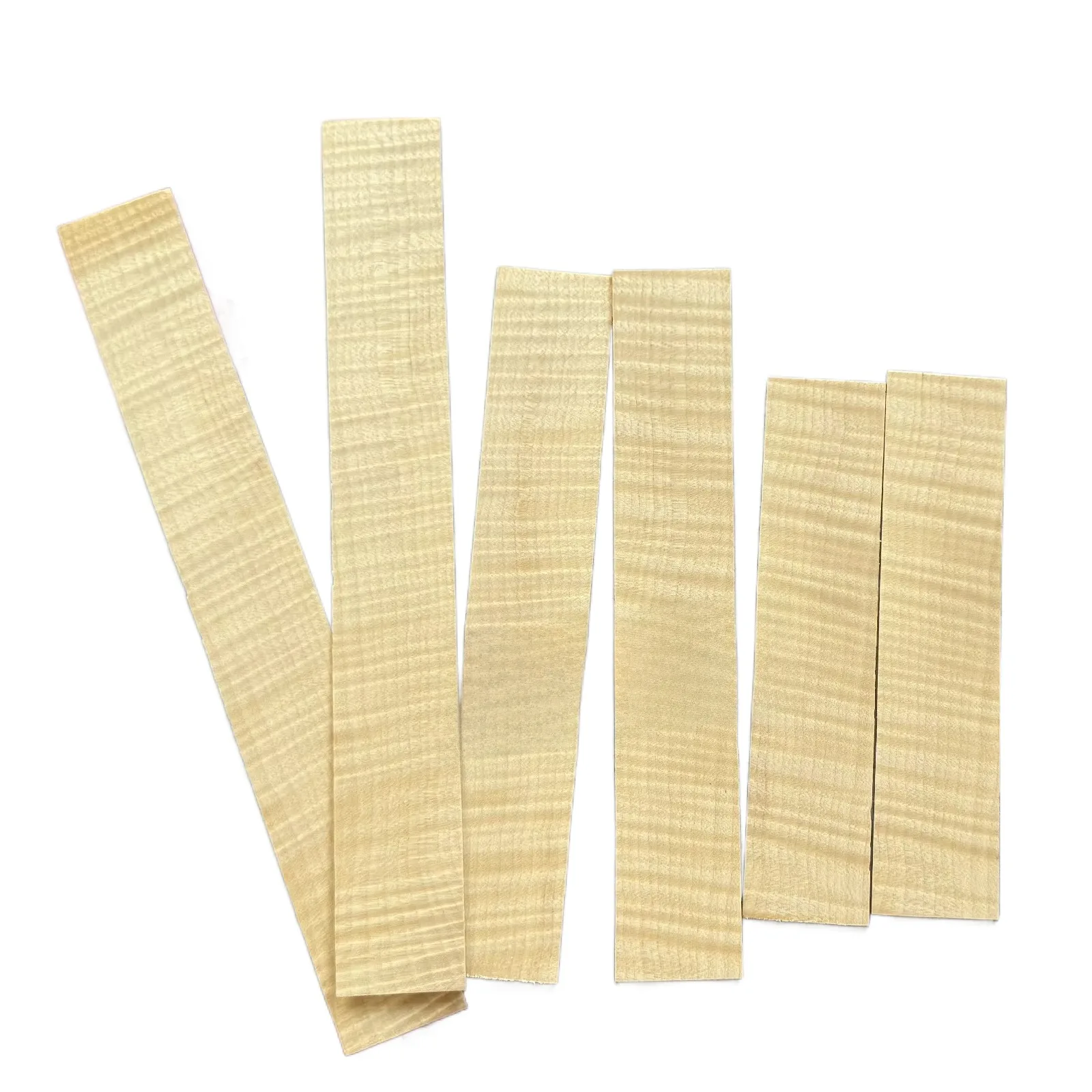10 Sets Flamed Maple Violin Ribs Blanks, Unfinished Violin Side Sheets, 4/4 Fiddle Wood Planks for Violin Making & Repair Parts