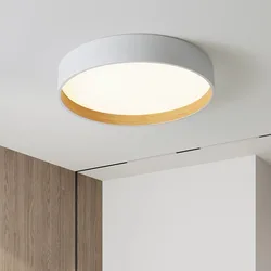 LED Nordic Ceiling Light Modern Bedroom Light Study Dining Room Circular Wooden Pendant Ceiling Light Home Lighting Decoration