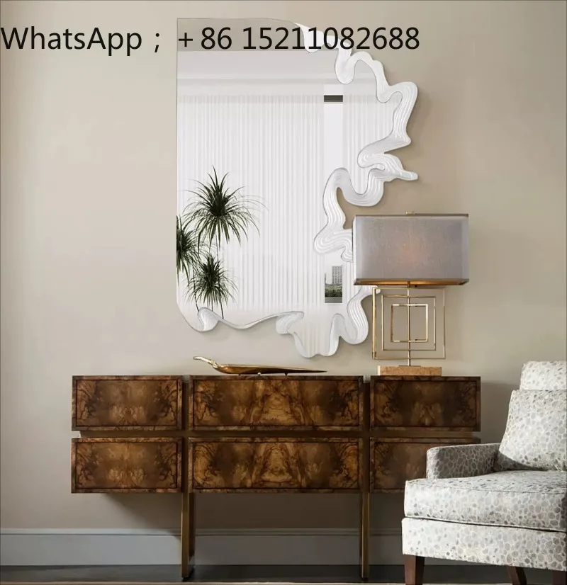SCY simple irregular vanity mirror versatile special-shaped small apartment bathroom mirror wall-mounted high-end mirror
