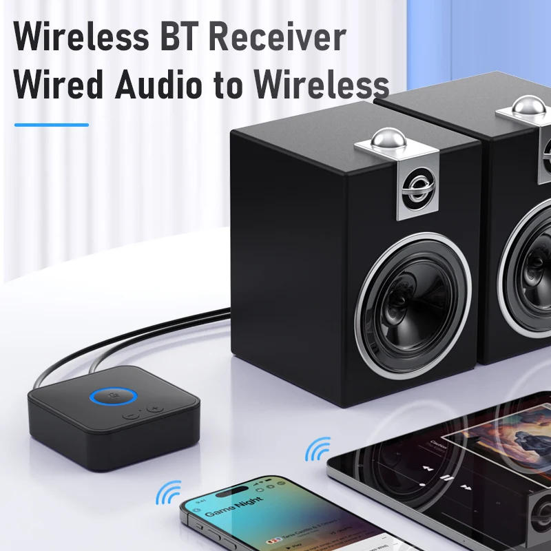 Bluetooth 6.0 2 in 1 Transmitter Receiver 3.5mm AUX RCA Wireless Audio Adapter Dual Pairing BT Converter for TV Car Home