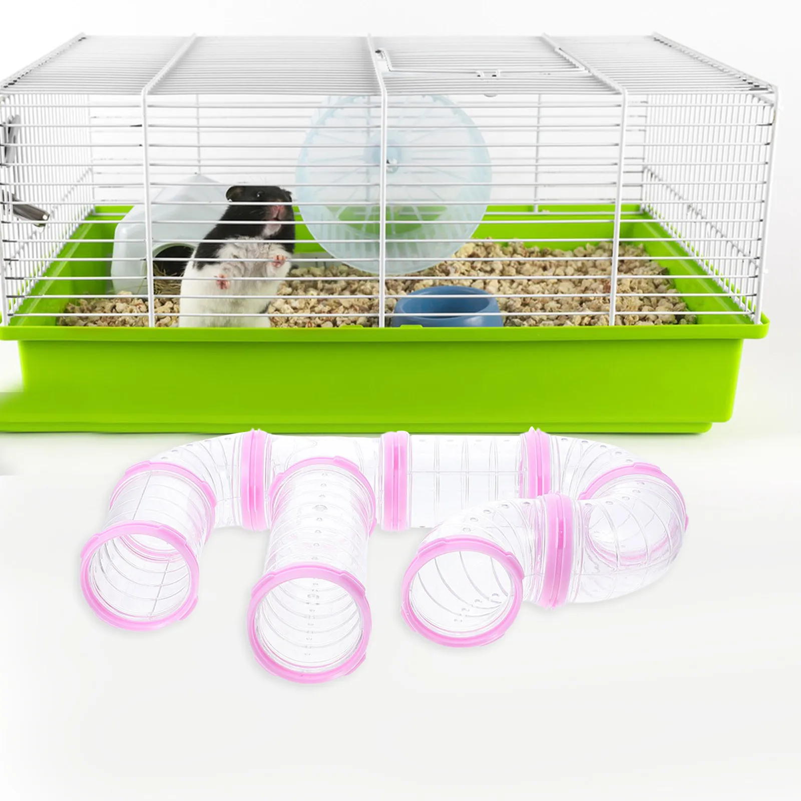 

16Pcs Hamster Tunnel Tube Kit Connectable DIY Tracks for Pet Cage External Exercise Tunnel for Hamsters and Rats