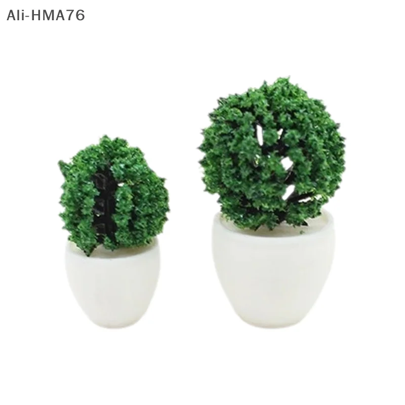 

5Pcs/2Pcs 1:12 Dollhouse Miniature Simulation Potted Green Plant Toy for Children Doll House Garden Home Decor Toy Accessories