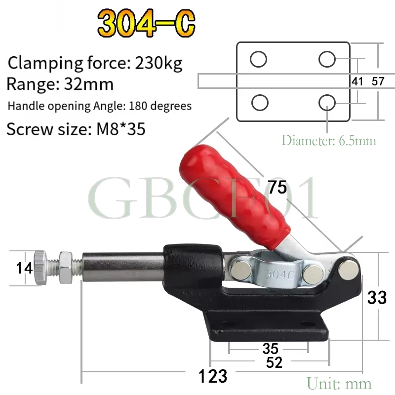 304/305-C/E/H Push Pull Type Toggle Clamp Quick Release Toggle Clamp Woodworking Fix Clip Woodworking Clamp Hand Tool