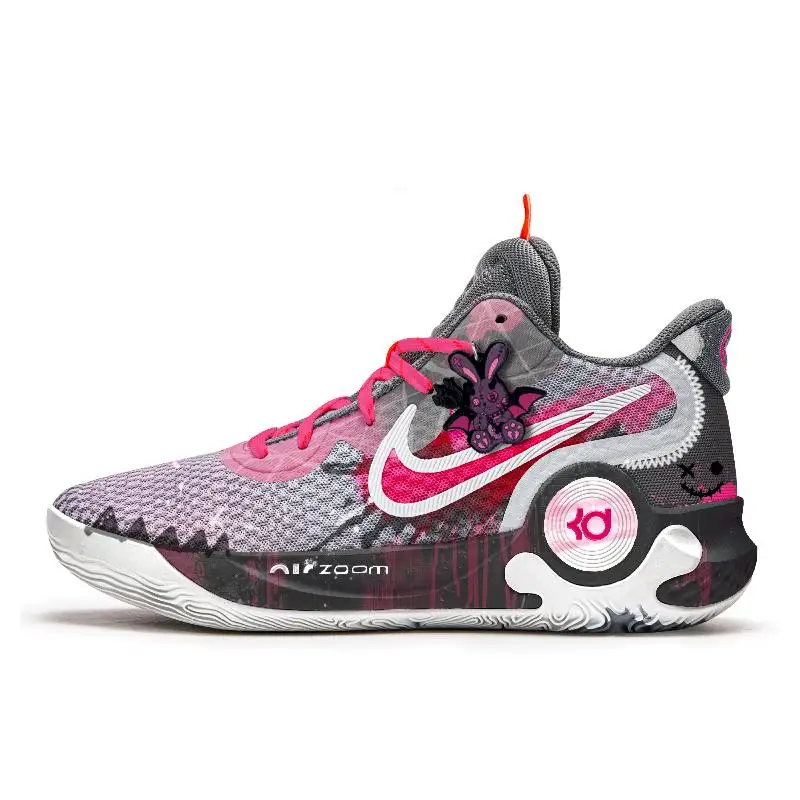 

[Индивидуальные кроссовки Little Rabbit Rhapsody] Nike KD Trey 5, амортизирующие противоскользящие и износостойкие баскетбольные кроссовки средней высоты, унисекс, серые Pi