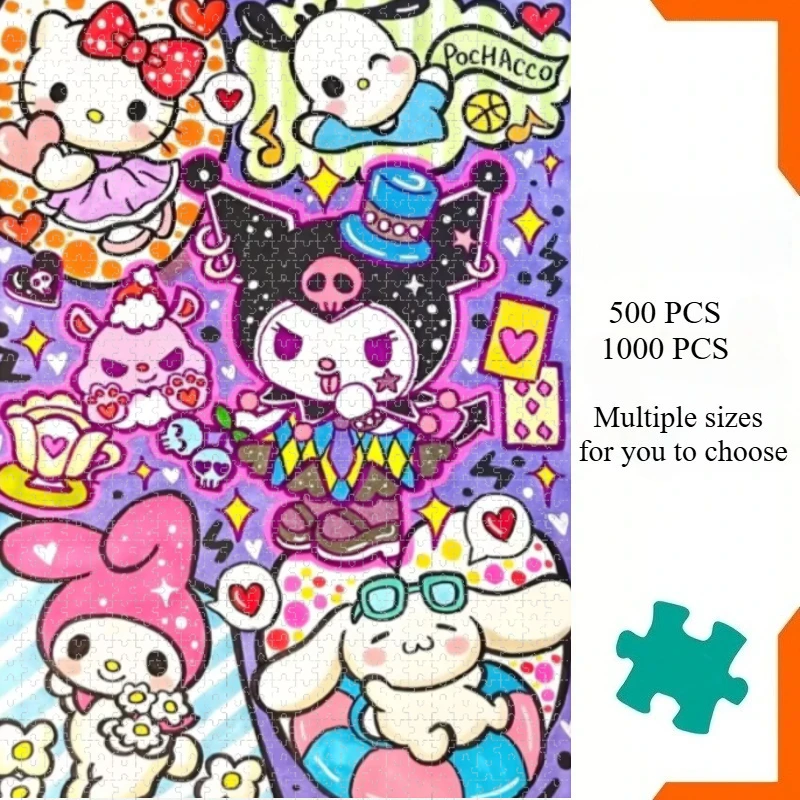 Jigsaw Puzzles Adults Colorful Sanrio Family Home Puzzle Stress Relief Entertainment Toys Landscape Puzzles Christmas Gift