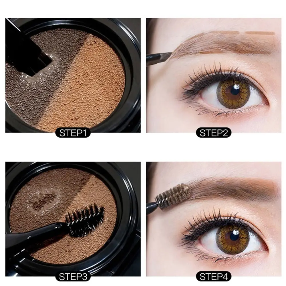 Two-color Eyebrow Dye Cream Fadeless Fast Drying Air Cushion Dye Eyebrow Cream Natural Durable Eyebrow Powder Make Up