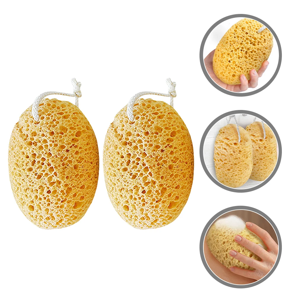 

2pcs Bath Sponge Shower Exfoliating Scrubber Charcoal Cleaning Soft Foaming Body Tool African Net