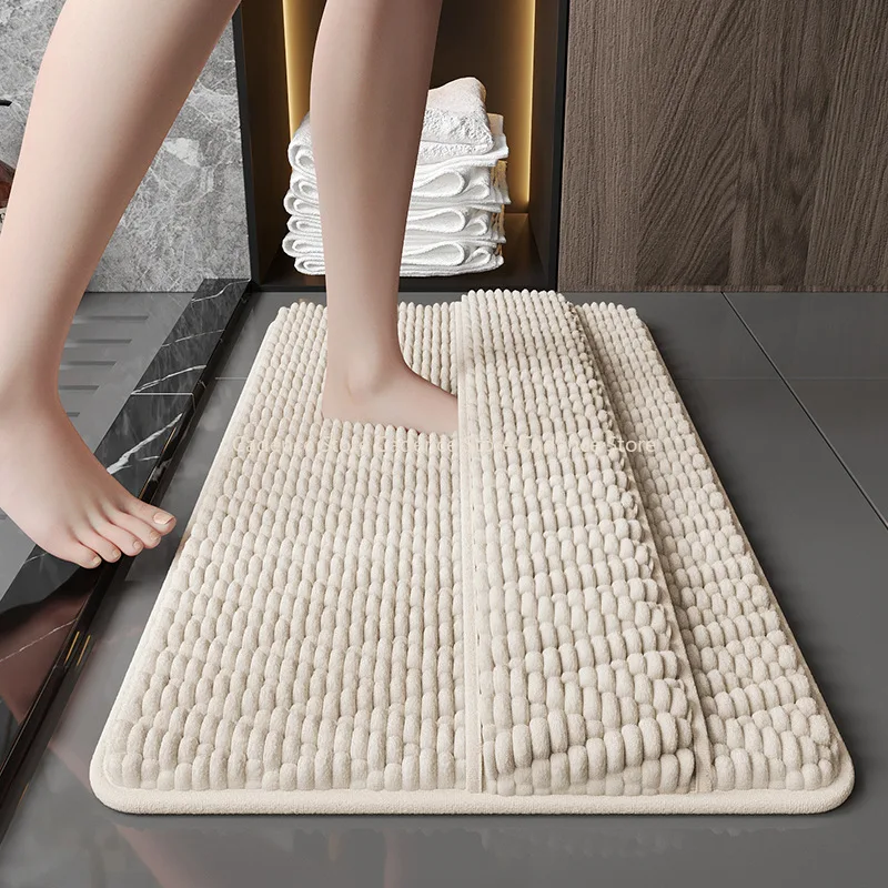 

Thickened flannel anti-slip mat bathroom toilet washable floor mat absorbent and dirt-resistant entrance mat