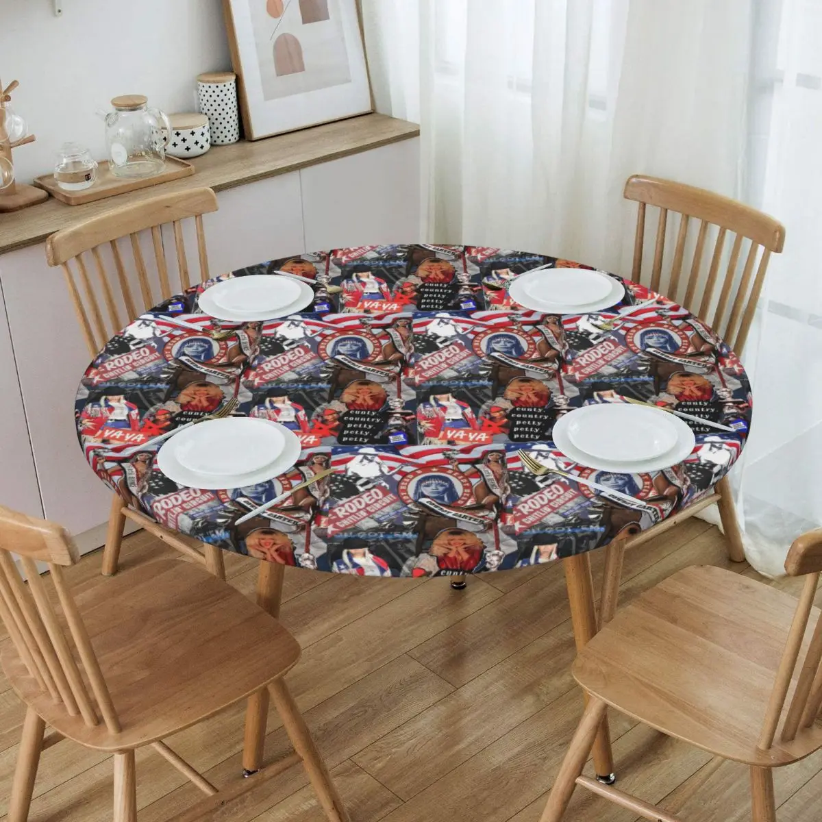 Beyonce Cowboy Carter Tour Waterproof Round Tablecloth Oilproof Table Cloth for Kitchen Events Dining Table Cover