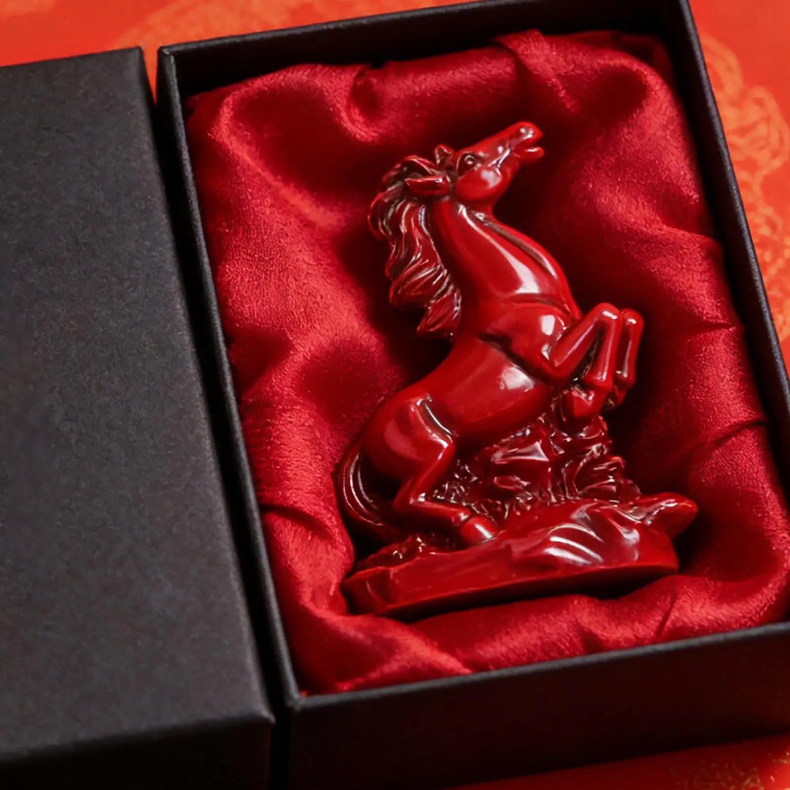 Horse Statues Home Decor Red Cultural Ornament Collectible Horse Collectibles Decor for Adults Men Women Family Friends Holiday