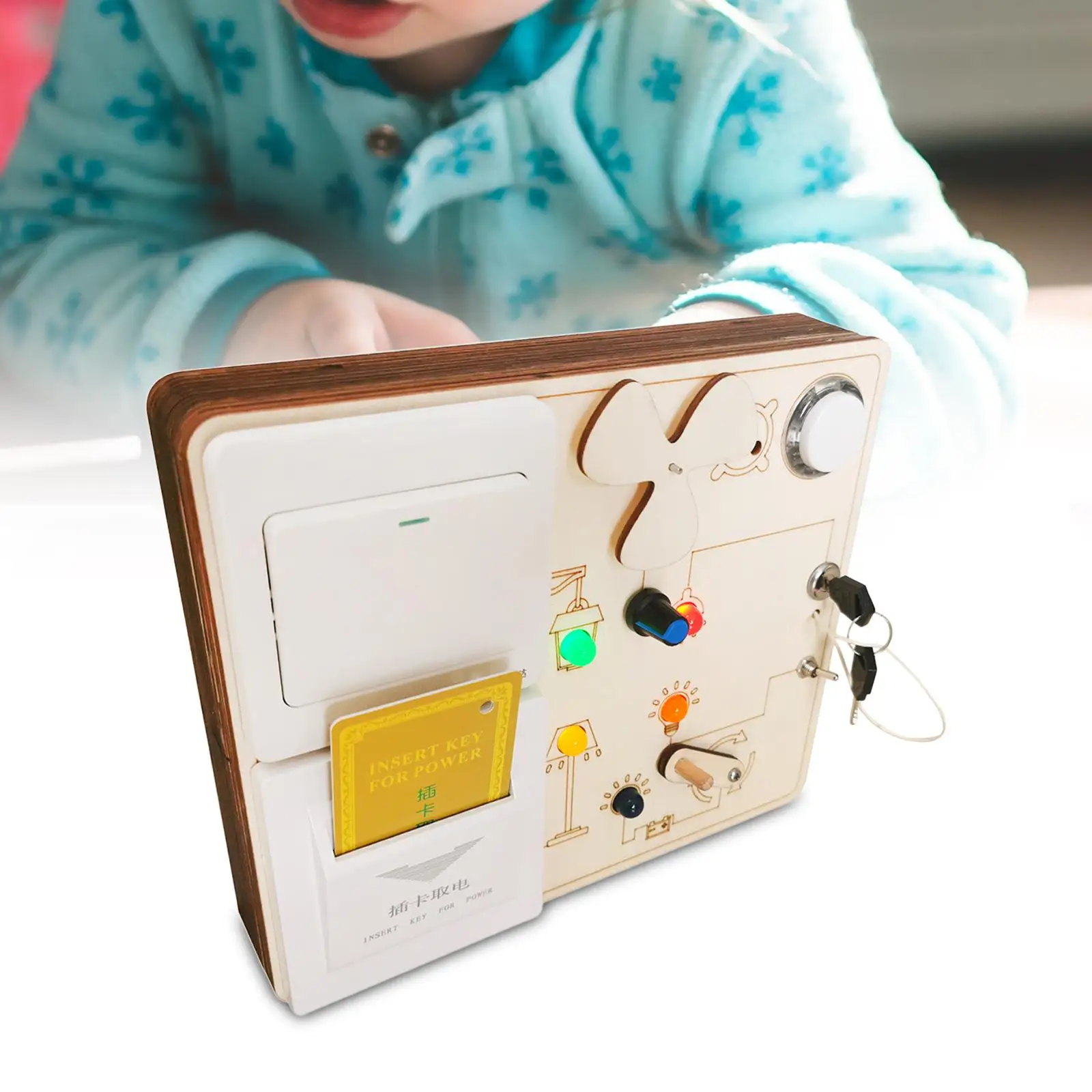 Baby Busy Board Plug Socket Electrical Switch Toy Fine Motor Skills Early