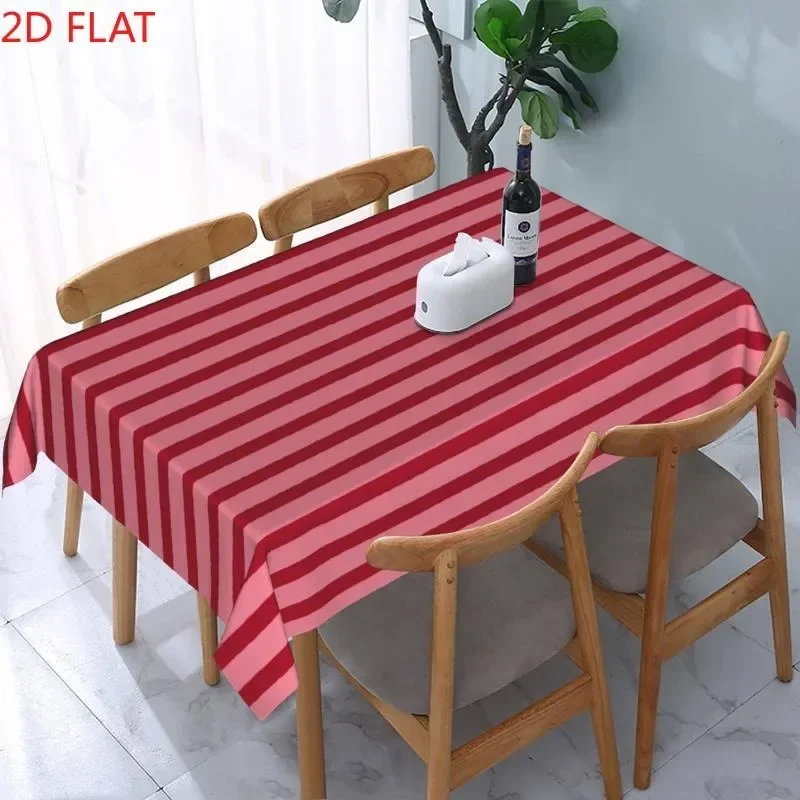 Tablecloth 2D FLAT - Quality tablecloth, bikini pink and red stripes - Bright red and striped designxzj