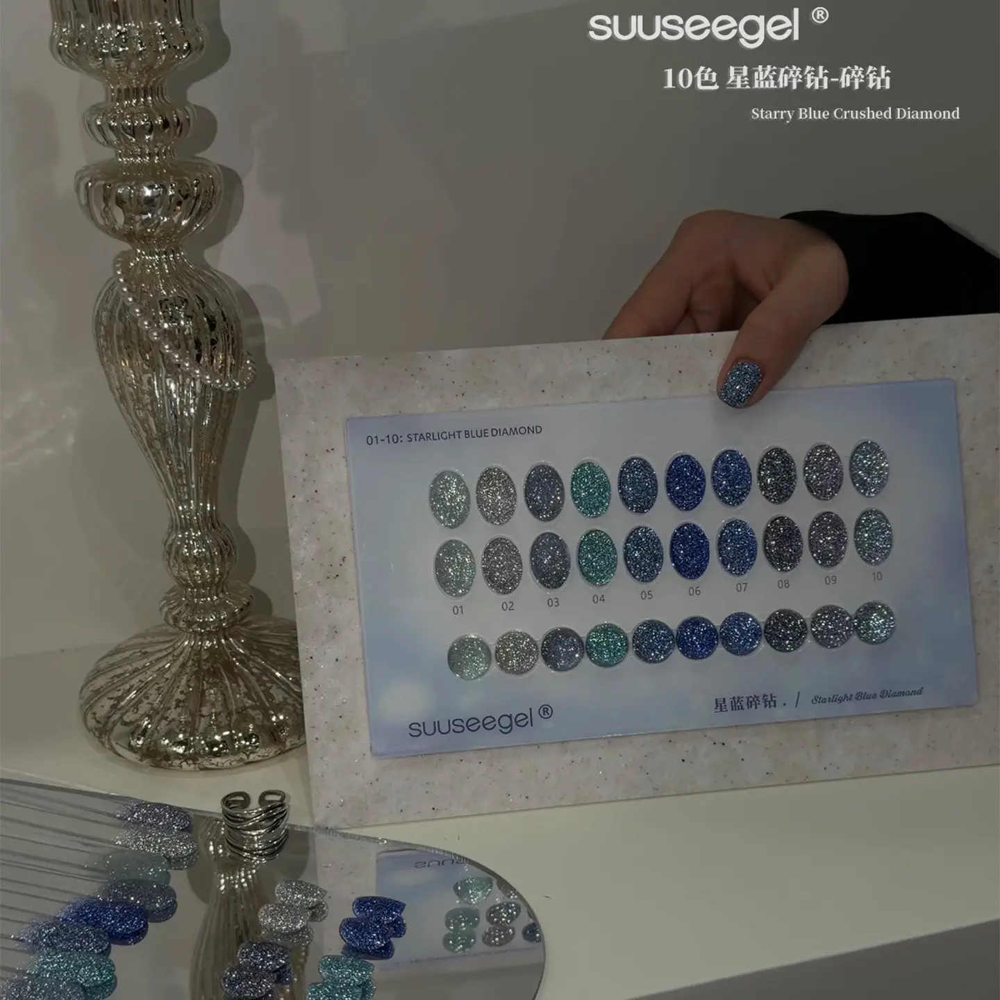 SUUSEEGEL 2026 New 10 Colors Broken Diamond Color Nail Gel Set High Quality Non-toxic UV Gel for Nail Salon ODM/OEM Wholesale